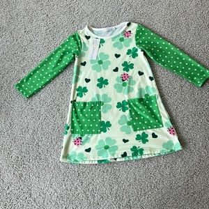Girls green ladybug dress
